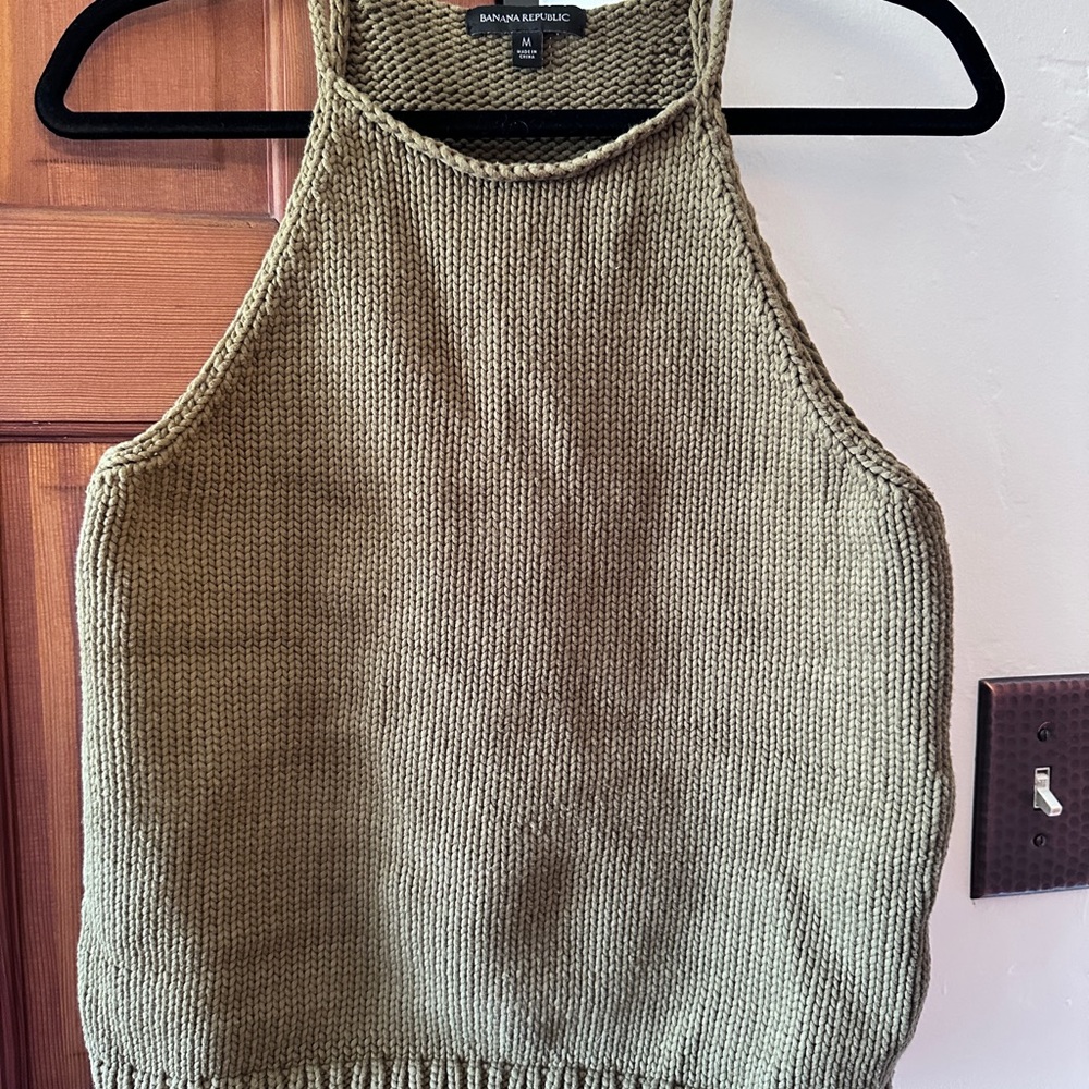 Banana Republic Olive Green Knit Tank Top